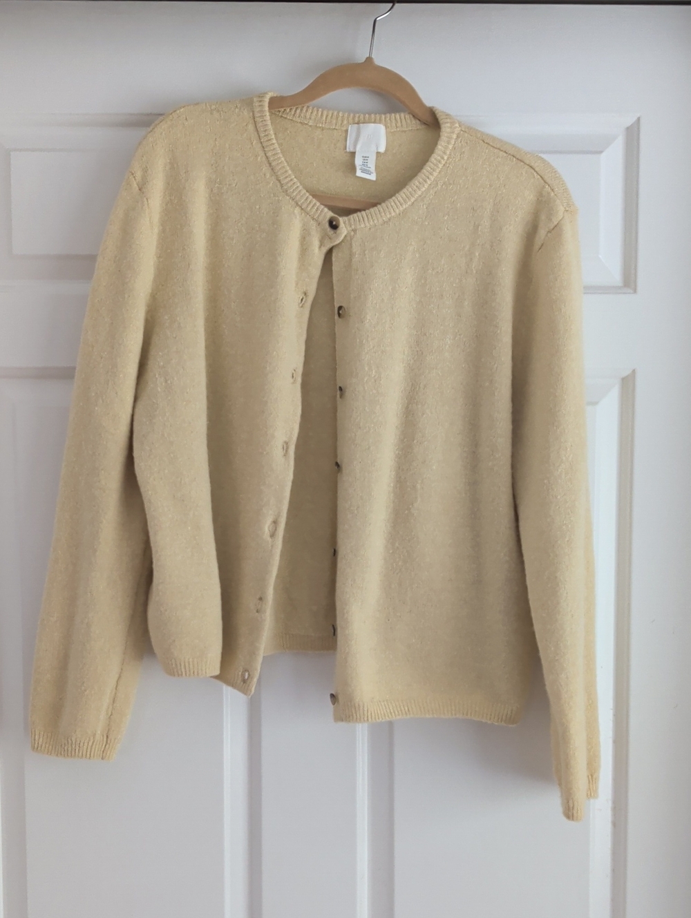 H&M Butter Yellow Wool Blend Button-Front Cardigan